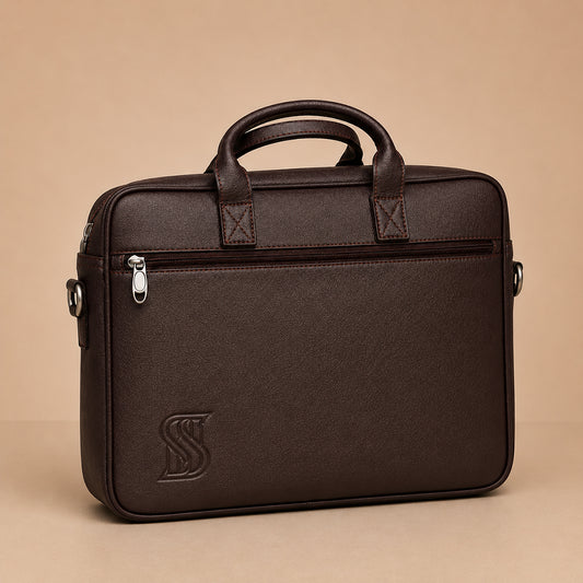 Kingsmen Dark Brown Leather Laptop Bag