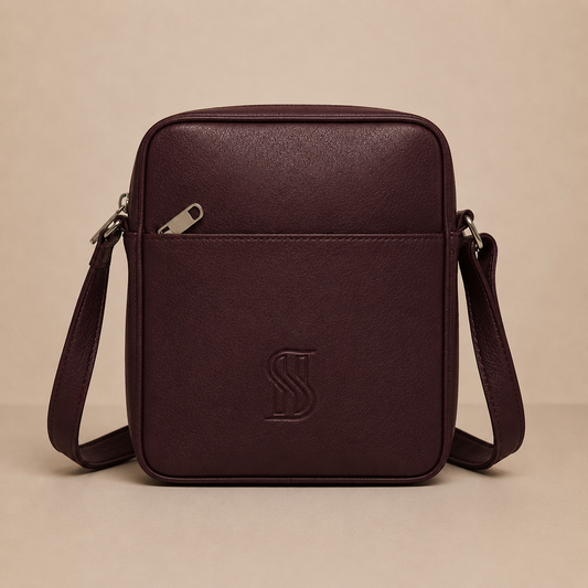 Heritage Crossbody Bag Premium Burgundy Leather