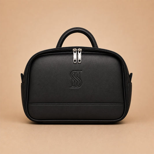 Cavendish Vanity Case Premium Black Leather