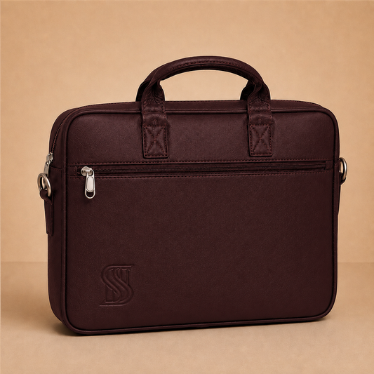 Kingsmen Burgundy Leather Laptop Bag