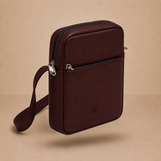 Heritage Crossbody Bag Premium Burgundy Leather