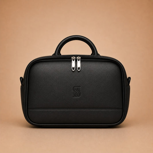Cavendish Vanity Case Premium Black Leather