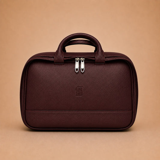 Cavendish Vanity Case Premium Burgundy Leather