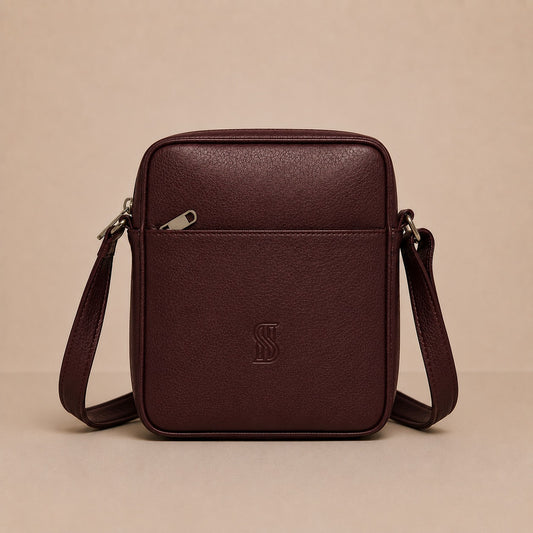 Heritage Crossbody Bag Premium Burgundy Leather