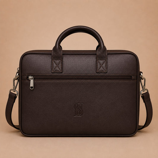 Kingsmen Dark Brown Leather Laptop Bag