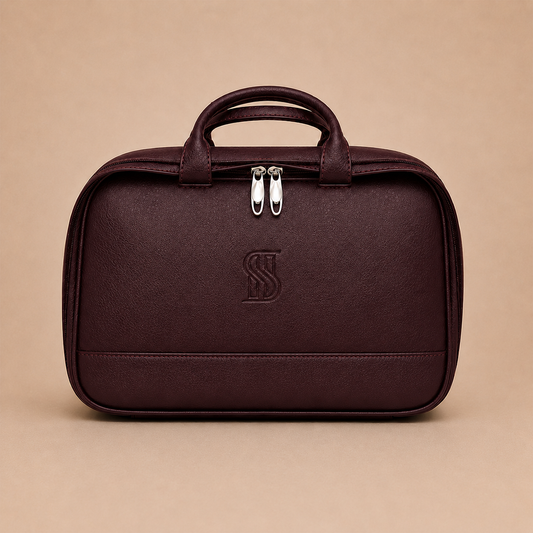 Cavendish Vanity Case Premium Burgundy Leather
