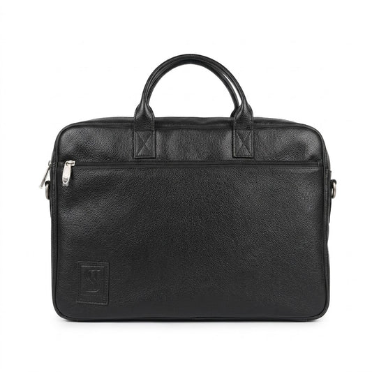 Kingsmen Black Leather Laptop Bag